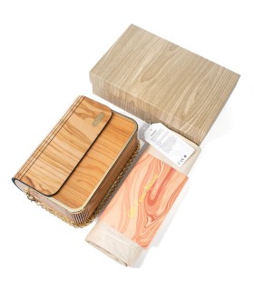 Packaging Borsa Morigio in legno di ulivo