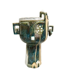 Vaso emozionale in grès emozione geometrica di Metakeramos