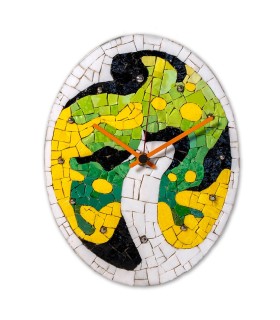 Orologio - Fantasie in Verde e Giallo - Arr&doMosaico Elena Bonazzoli