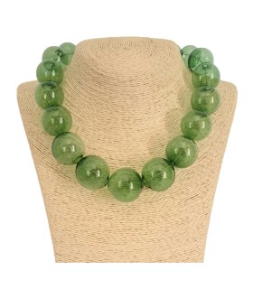 Collana Amélie verde - Bolle di vetro 1