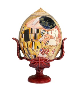 Red Pumo Klimt's Kiss - Hand-painted artisan ceramics - Grottaglie - Made in Italy
