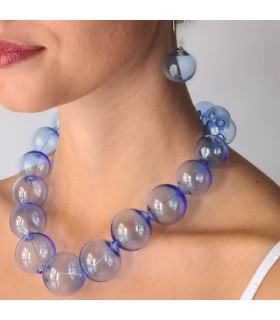 Collana Amélie blu - Bolle di vetro