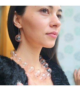 Collana Amélie Rosa - Bolle di vetro 8