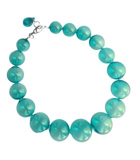 Collana Amélie Verde marino - Bolle di vetro