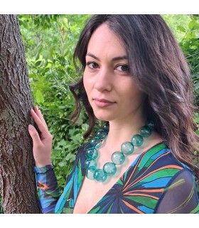 Collana Amélie Verde marino - Bolle di vetro 7