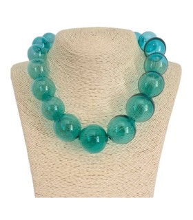 Collana Amélie Verde marino - Bolle di vetro  5