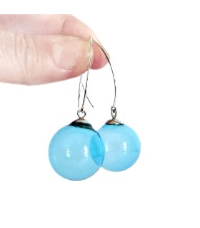 Amelie Earrings - Aquamarine - Bolle di Vetro 3