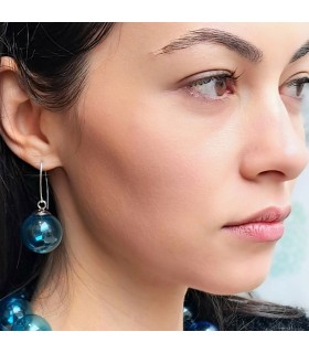 Amelie Earrings - Aquamarine - Bolle di Vetro 4