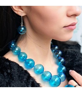 Amelie Earrings - Aquamarine - Bolle di Vetro 5