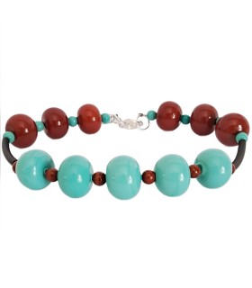 B-Color Necklace Tiffany-Brown Bolle di vetro 2