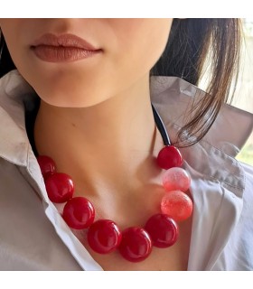 Collana Demi Amelie rosso - Bolle di Vetro 7