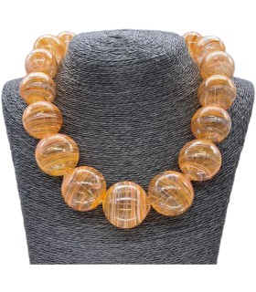 Collana Elementi Fuoco 5 Bolle di vetro
