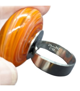 Anello Elementi Fuoco 3 Bolle di Vetro