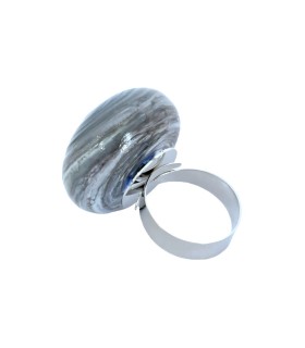 Anello Elementi Acqua 4 Bolle di Vetro