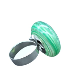 Anello Elementi Terra 2 Bolle di Vetro