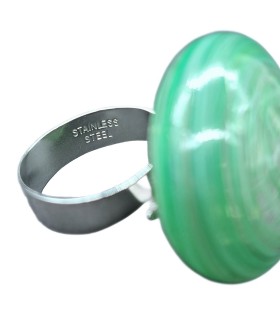 Anello Elementi Terra 4 Bolle di Vetro