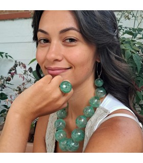 Anello Elementi Terra 6 Bolle di Vetro