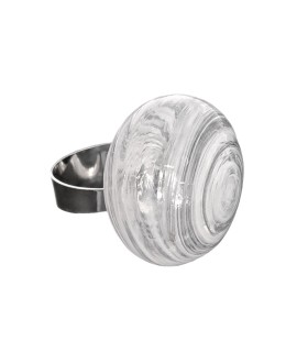 Anello Elementi Aria 2 Bolle di Vetro