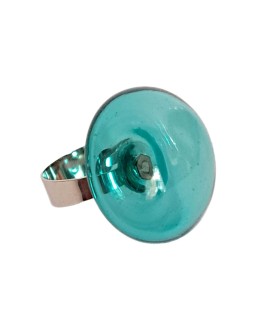 Anello Amélie Verde marino 1 - Bolle di vetro