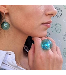 Amelie sea green Ring 6 - Bolle di Vetro