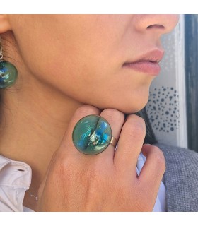 Amelie sea green Ring 5 - Bolle di Vetro
