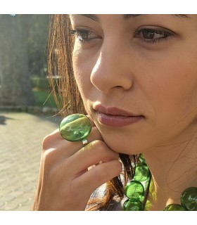 Amelie green Ring 4 - Bolle di Vetro